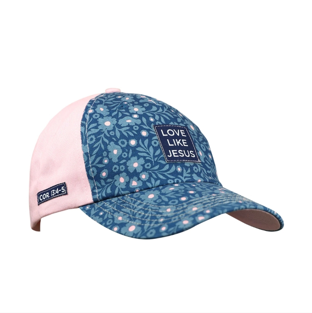 💗SALE💗 🆕Love Like Jesus Floral-Cherished Girl Pink/Blue Baseball Cap NWT